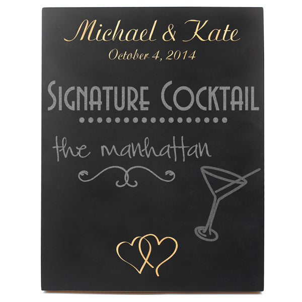 Custom Double Heart Wedding Chalkboard Sign