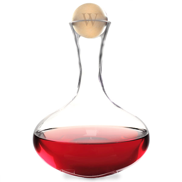 Large Personalized Wine Decanter with Birch Wood Stopper