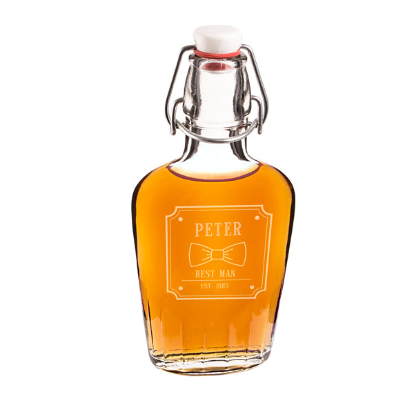 Personalized Bow Tie 8.5 oz. Glass Flask