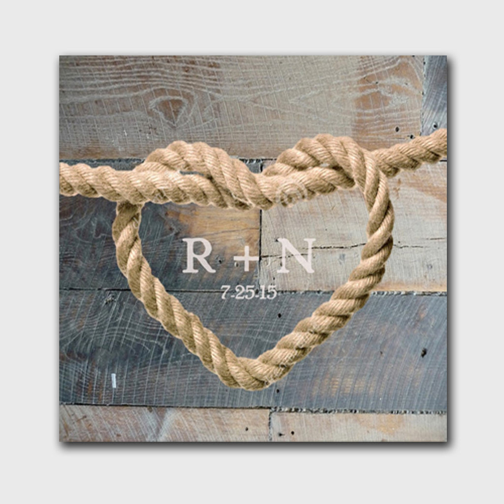 Knot Canvas Sign - Blue Wood Background Design