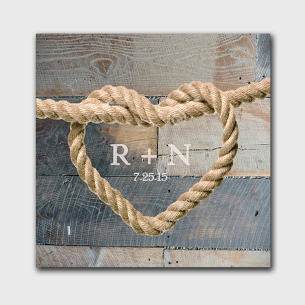 Knot Canvas Sign - Blue Wood Background Design