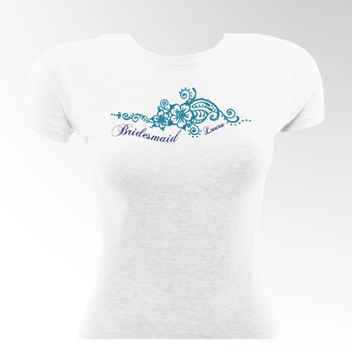 Blue Henna Bridesmaid TShirt