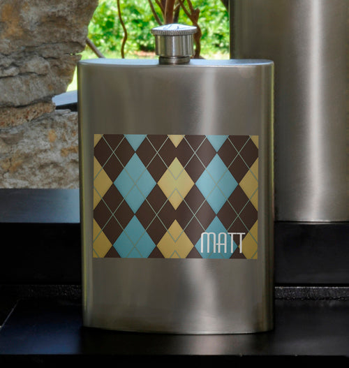 Guys Party Flask - Argyle