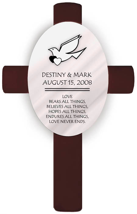 Personalized Oval Wedding Cross - D4 Imperial