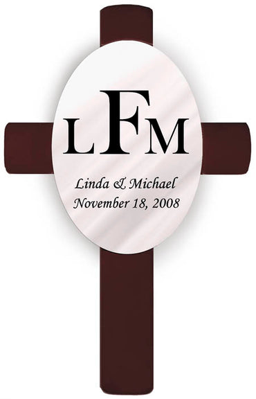 Personalized Oval Wedding Cross - R16 Monogram