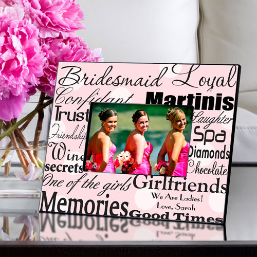 A Bridesmaid Frame - Pink Dots