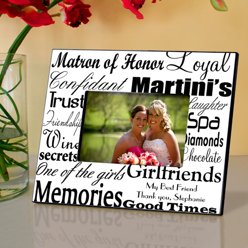 Matron of Honor Frame - Black On White