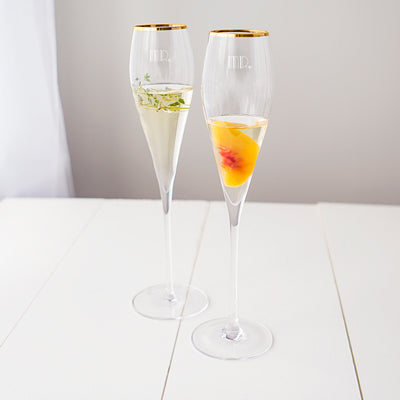 Mr. & Mr. Gatsby Gold Rim Champagne Flutes
