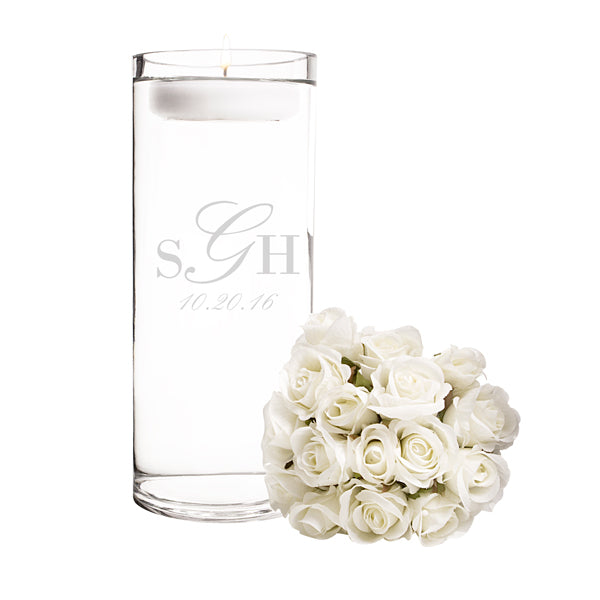 Personalized Wedding Monogram Floating Unity Candle