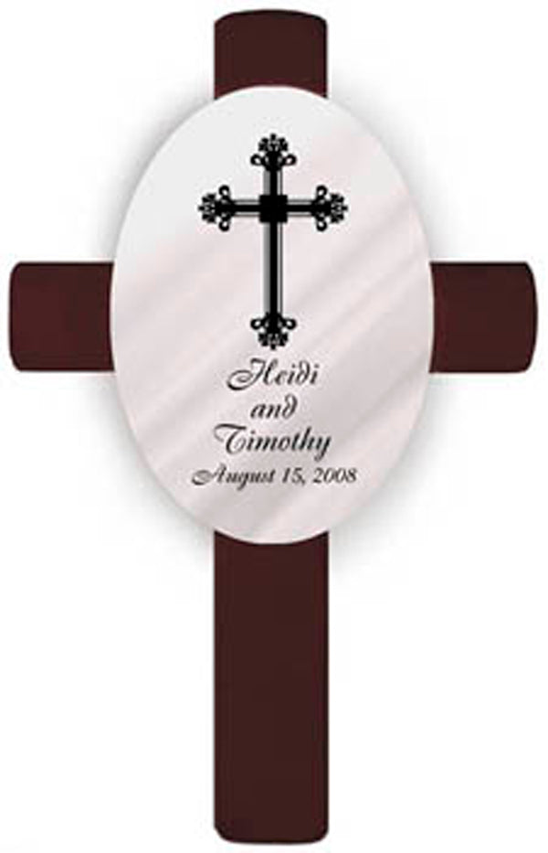 Personalized Oval Wedding Cross - F6