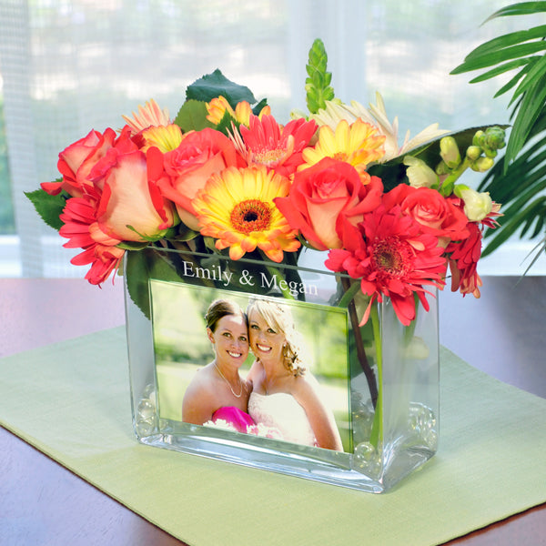 Personalized Glass Photo Vase