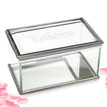 Personalized Beveled Glass Jewelry Box