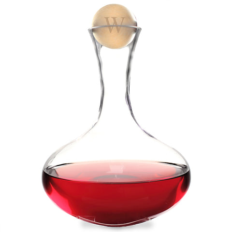Large Personalized Wine Decanter with Birch Wood Stopper