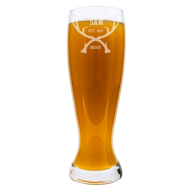 Personalized Groomsman Antlers 54 oz. XL Beer Pilsner Glass