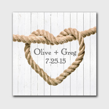 Knot Canvas Sign - White Wood Background Design