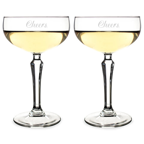 Personalized Champagne Coupe Toasting Flutes