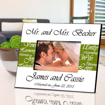 Mr. & Mrs. Wedding Frame - Green