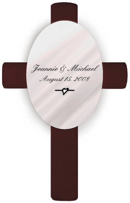 Personalized Oval Wedding Cross - C3 Devonshire
