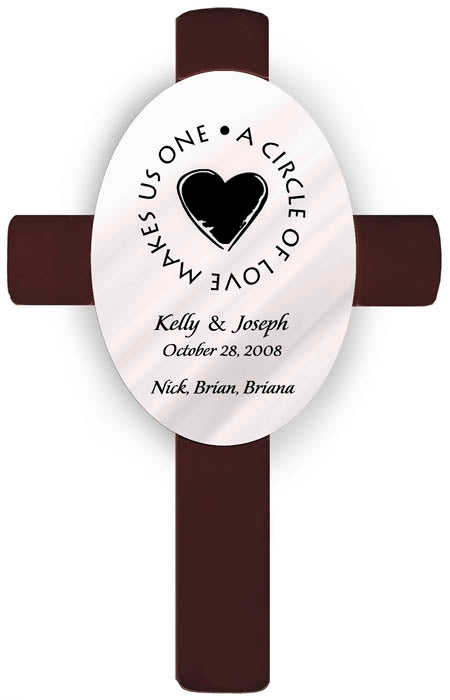 Personalized Oval Wedding Cross - H8 Second Marriage