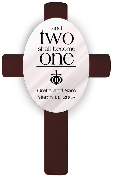 Personalized Oval Wedding Cross - Q4 Ephisians 5