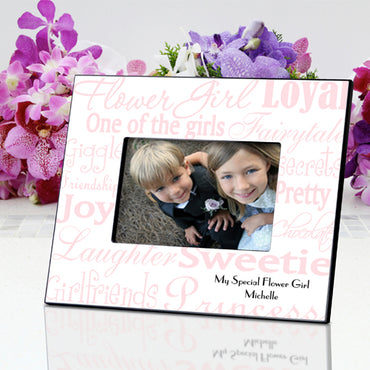 Personalized Flowergirl Frame - Pink/White