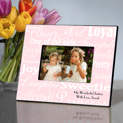 Personalized Flowergirl Frame - White/Pink