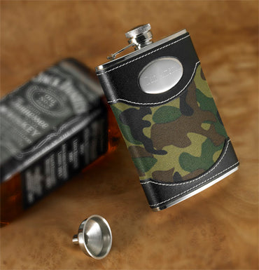 8oz. Green Camouflage Flask