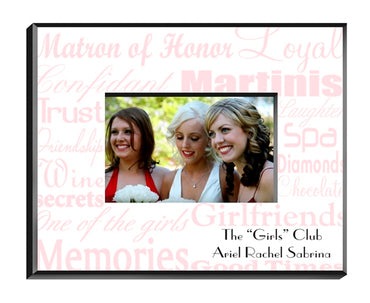 Matron of Honor Frame - Pink on White