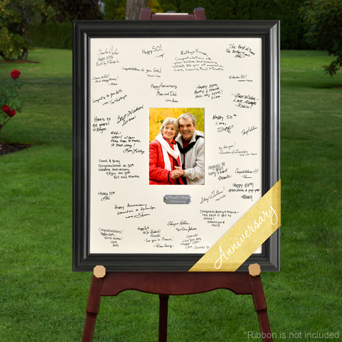 Laser Engraved Wedding Wishes Signature Frame - Anniversary