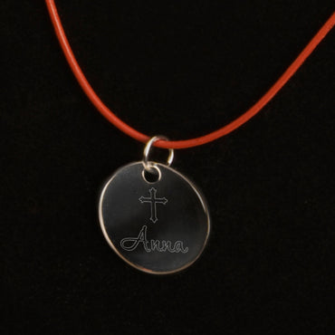 Inspirational Pendant Necklace with Engraved Cross