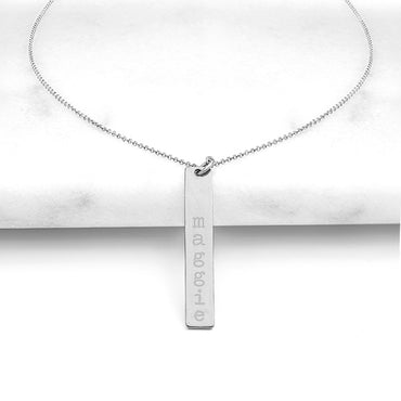 Silver Personalized Vertical Bar Necklace