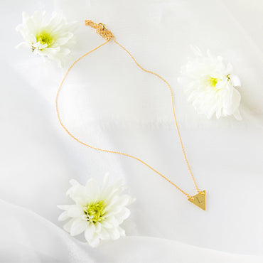 Personalized Gold Triangle Pendant Necklace