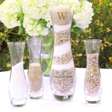 Personalized Rustic Unity Sand Ceremony 4pc Set