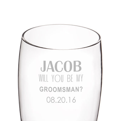 Personalized Will You Be My Groomsman? 54 oz. XL Beer Pilsner Glass