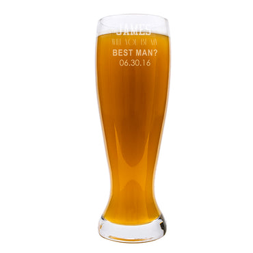Personalized Will You Be My Best Man? 54 oz. XL Beer Pilsner Glass