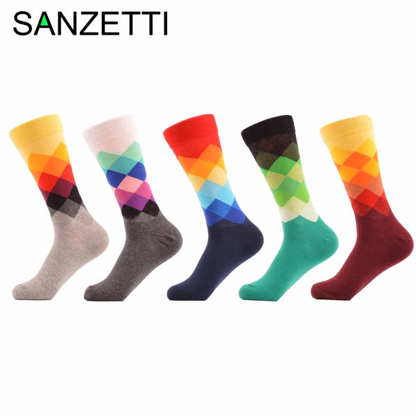 5 pair Men's Colorful Cotton Socks